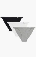 Majtki damskie - 3-pack figi damskie tanga 3CLP-006-CZA/BIA/SZMJ, Kolor czarno-biało-szary, Rozmiar S, ATLANTIC - Primodo.com - miniaturka - grafika 1