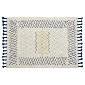 Dywany - Dywan bawełniany 140 x 200 cm beżowo-niebieski ERZINCAN - miniaturka - grafika 1