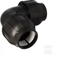 Łączniki, trójniki, kształtki - Kolano zaciskowe PP 90st. 110x110 PN10, do rur PE, kolor czarny - miniaturka - grafika 1