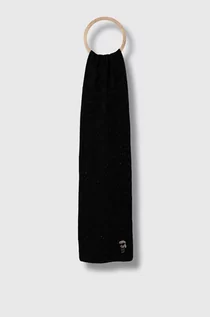 Apaszki i szaliki damskie - Karl Lagerfeld szalik wełniany kolor czarny wzorzysty - grafika 1