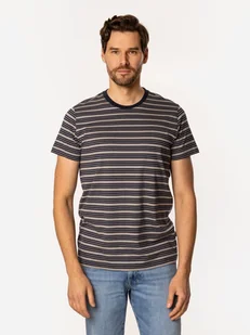 Koszulka męska w paski bawełniana Lee Cooper Stripes2-4180 3XL Szara (5905991727521). T-shirty męskie - Koszulki męskie - miniaturka - grafika 1