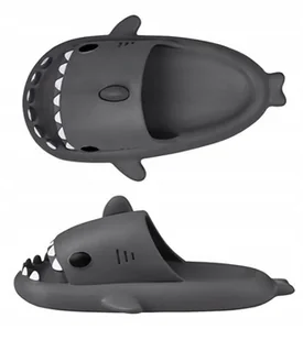 GRUBE KLAPKI NA BASEN REKINY ANTYPOŚLIZGOWE KAPCIE SHARK CZARNE 33-34 - Skarpetki dla dzieci - miniaturka - grafika 1