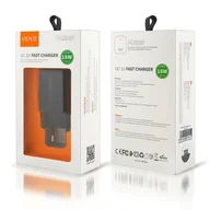 Ładowarki do telefonów - Ładowarka sieciowa VIDVIE PLE249 1xUSB + kabel Type C 3A 18W QC 3.0 czarny - miniaturka - grafika 1