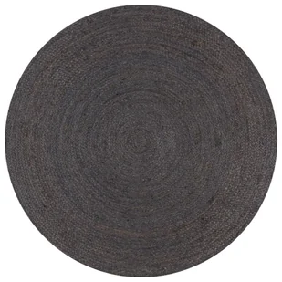vidaXL Ręcznie wykonany dywan z juty, okrągły, 150 cm, ciemnoszary - Dywany - miniaturka - grafika 5