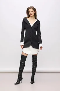 Karl Lagerfeld sukienka kolor czarny mini dopasowana - Sukienki - miniaturka - grafika 1