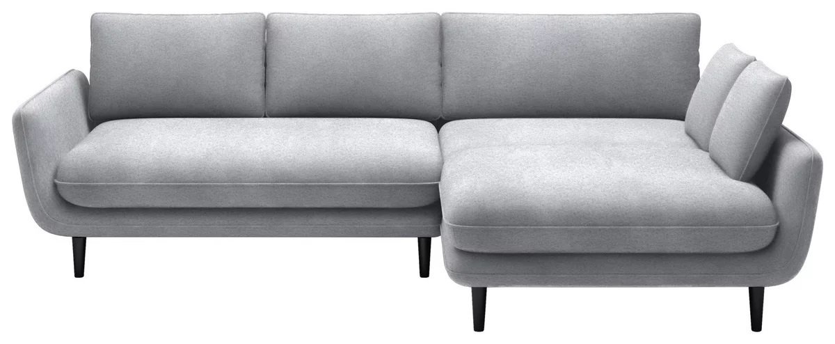 DOMO-HOME Narożnik z funkcją spania SOLANO - Elegancki skandynawski narożnik 260x167cm| Skrzynia na pościel i drewniane nóżki dla wygody i stylu Wysokiej jakości materiały Kolor biały Prawo