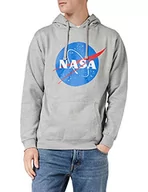 Bluzy męskie - Nasa Męska bluza z kapturem z logo Circle, Szary (szary Marl Spo), XL - miniaturka - grafika 1