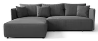 Narożniki - Grafitowa rozkładana sofa narożna z pojemnikiem - Oreza - miniaturka - grafika 1