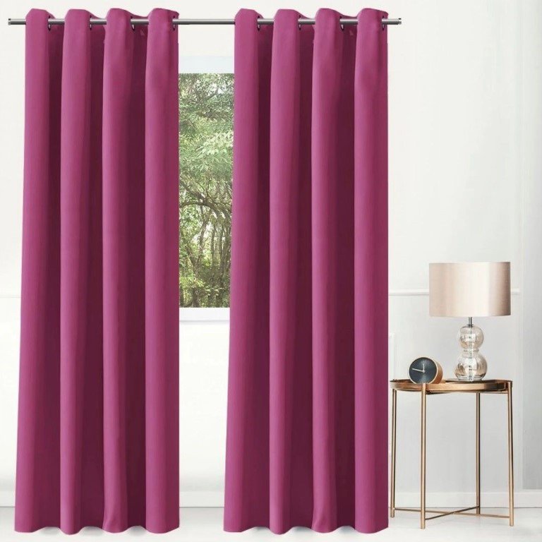 Zasłona BRENDA na przelotkach, kolor amarantowy 140x260cm