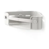 Półki łazienkowe - Szara narożna samoprzylepna półka łazienkowa z plastiku z recyklingu Flex Adhesive – Umbra - miniaturka - grafika 1