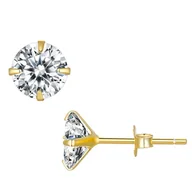 Kolczyki - Kolczyki Złote - KOLCZYKI CYRKONIE 6 mm - miniaturka - grafika 1