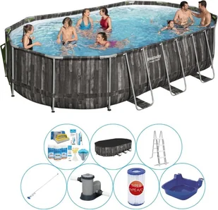 Basen z akcesoriami - Bestway Power Steel Oval 610x366x122 cm - Baseny ogrodowe - miniaturka - grafika 1