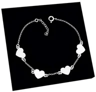 Bransoletki - Bransoletka cztery SERCA SERCE GRAWER SREBRO 925 - miniaturka - grafika 1