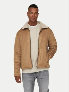 Only & Sons Kurtka z imitacji skóry 22026162 Beżowy Regular Fit - Kurtki męskie - miniaturka - grafika 1