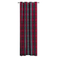 Zasłony - Zasłona świateczna Tartan Krata czerwono-zielona na przelotkach 140 x 260 cm - miniaturka - grafika 1
