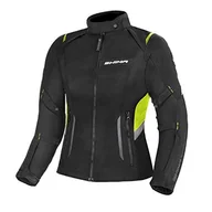 Odzież motocyklowa - SHIMA RUSH LADY kurtka motocyklowa damska - tekstylna, wielosezonowa, miejska kurtka z membraną wodoodporną i ocieplaczem, protektorami CE pleców, lokci, barków (Fluo, XXL) - miniaturka - grafika 1
