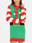Sukienki - Dzianinowa świąteczna sukienka z kapturem w stylu stroju elfa Eye For Fashion Helen - miniaturka - grafika 1