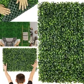 Sztuczne kwiaty - SZTUCZNY ŻYWOPŁOT ZIELONA ŚCIANA PANEL ROŚLINNY OSŁONA BALKON OGRÓD POKÓJ - miniaturka - grafika 1