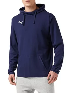 Bluzy męskie - Puma Liga Casuals męska bluza z kapturem niebieski Peacoat White L 655307 - grafika 1