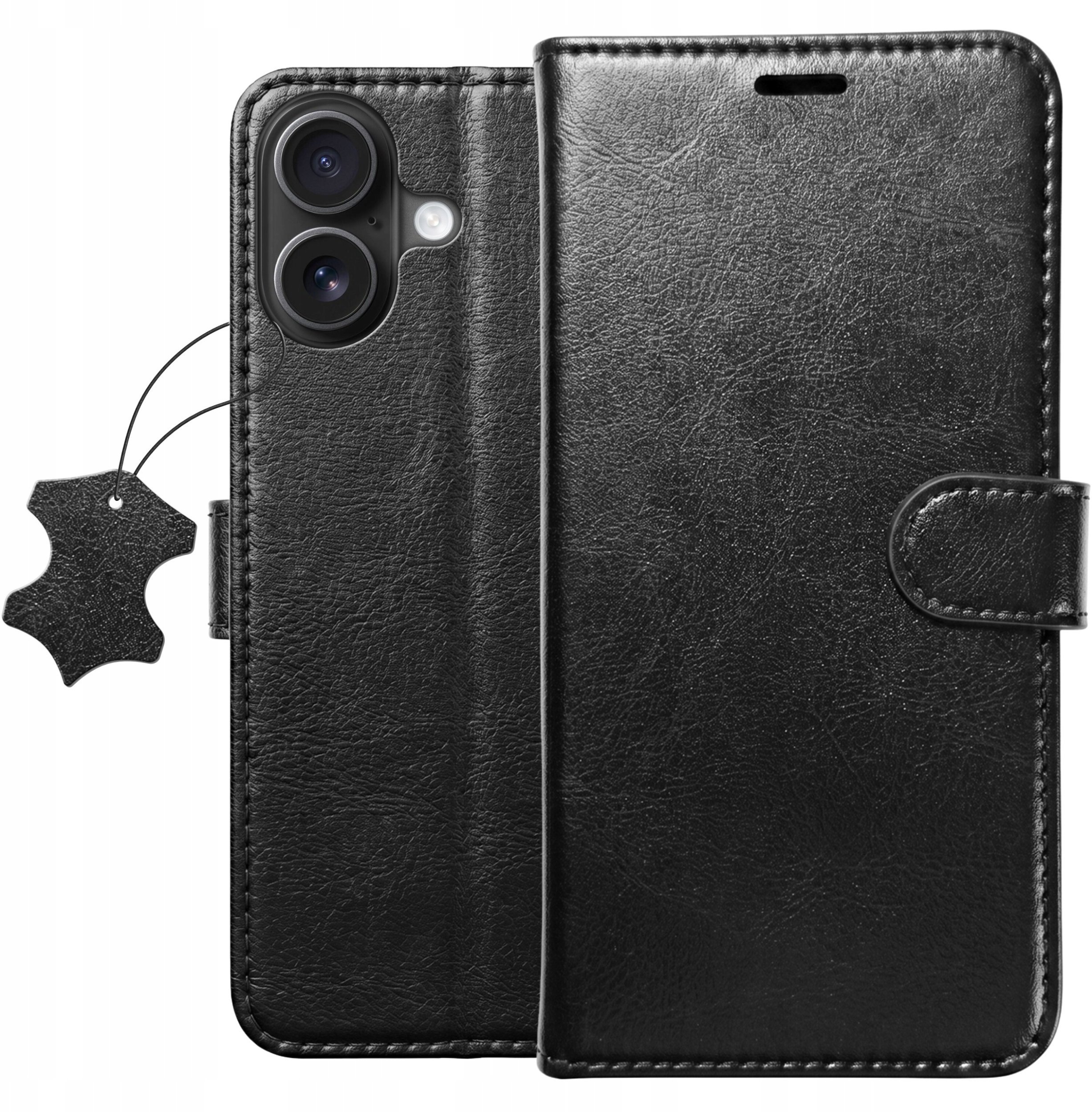 krainaGSM Etui Z Klapką Do Iphone 17 Skórzane Portfel Case + Szkło Ochronne 9H