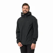 Kurtki i kamizelki sportowe męskie - Męska kurtka przeciwdeszczowa Jack Wolfskin ELSBERG 2.5L JKT M black - S - miniaturka - grafika 1