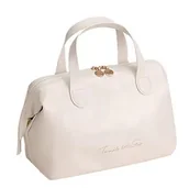 Kosmetyczki, organizery i kuferki - Kosmetyczka Damska Duży Pojemny Elegancki Kuferek Biała - miniaturka - grafika 1