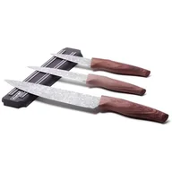 Noże kuchenne - Kamille Zestaw noży + listwa w pudełku drewno granit 4el. 5148 - miniaturka - grafika 1