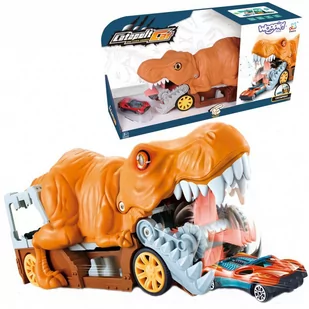 WOOPIE Dinozaur Wyrzutnia Samochodów + Auto 1szt. - Tory, garaże, parkingi - miniaturka - grafika 1