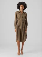 Sukienki - Vero Moda Sukienka codzienna Chris 10292485 Zielony Regular Fit - miniaturka - grafika 1
