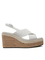 Espadryle damskie - Calvin Klein Espadryle Wedge Sandal 50 He HW0HW01965 Biały - miniaturka - grafika 1