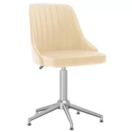 Fotele i krzesła biurowe - vidaXL Obrotowe krzesło biurowe kremowe tapicerowane aksamitem 3090035 - miniaturka - grafika 1