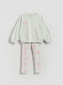 Spodnie i spodenki dla dziewczynek - Reserved - Bawełniany komplet - wielobarwny - miniaturka - grafika 1