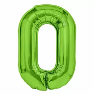 Balony i akcesoria - Balon foliowy zielona cyfra 0 - 100 cm - 1 szt. - miniaturka - grafika 1