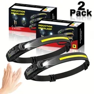 Inne - TEMU 2 szt. LEDowe Latarki Awaryjne z Czujnikiem Ruchu - Ładowane przez USB, Przenośne Światła Robocze do Biegania, Wędrówek, Wędkowania i Podróży - - miniaturka - grafika 1