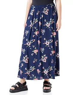 Spódnice - VERO MODA CURVE Vmeasy Maxi Skirt WVN Ga Cur spódnica maxi, Navy Blazer/Aop: fiona, 46 duże rozmiary - grafika 1