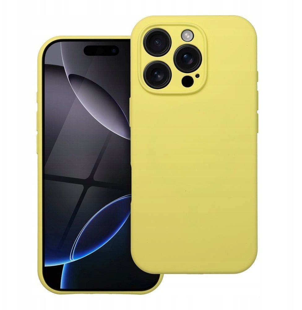 Futerał SILICONE 2mm do IPHONE 15 Pro kompatybilny z MagSafe żółty