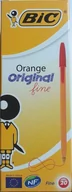 Przybory szkolne - BIC Długopis Orange Original Czerwony Pudełko 20 sztuk - miniaturka - grafika 1