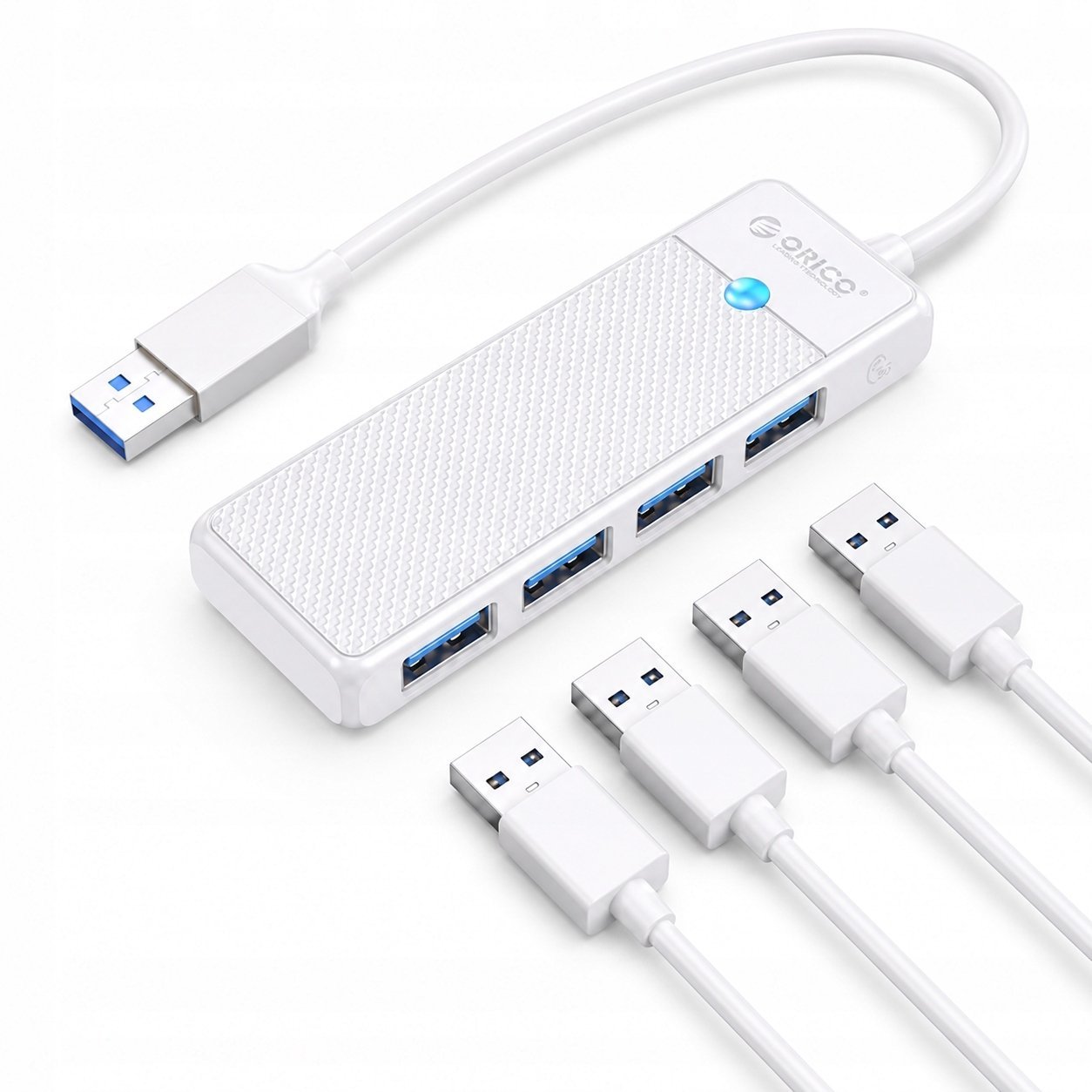 HUB USB Orico PAPW4A-U3 4-portowy 4x USB-A 3.0 0,15 m - biały 6941788868694