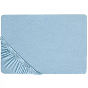 Bawełniane Prześcieradło Z Gumką 140 X 200 Cm Niebieskie Hofuf - Prześcieradła - miniaturka - grafika 1