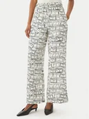 Spodnie damskie - Tommy Hilfiger Spodnie materiałowe WW0WW48970 Beżowy jasny Wide Leg - miniaturka - grafika 1