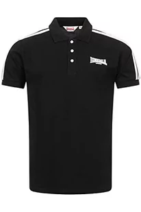 Lonsdale Męska koszulka polo, krój normalny, czarny/biały, M 117375 - Koszulki męskie - miniaturka - grafika 1