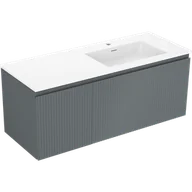 Szafki łazienkowe - Mexen Rivel szafka łazienkowa 120 cm z umywalką Otis prawą, 1S, 1D, ryflowana, grafit/biała mat - 91A23-12047-3-BBFF66-W18P01 - miniaturka - grafika 1