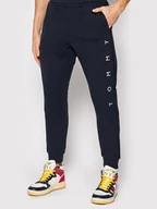 Spodnie sportowe męskie - Tommy Hilfiger Spodnie dresowe Mono Design MW0MW22154 Granatowy Regular Fit - miniaturka - grafika 1