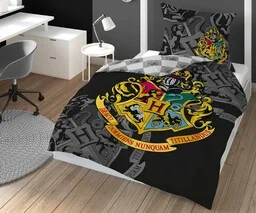 Detexpol Pościel bawełniana 160x200 Harry Potter czarna HP 03 DC - Pościel dla dzieci - miniaturka - grafika 1