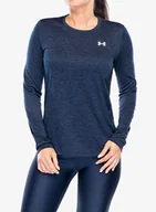 Bluzy sportowe damskie - Bluza damska Under Armour UA Tech Twist Crew LS - midnight navy/white - miniaturka - grafika 1