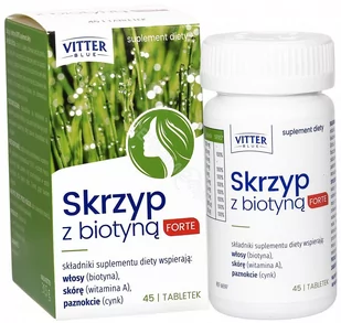 Producent niezdefiniowany Skrzyp Biotyna Forte Vitter Vlue z pilniczkiem , 45 tab - Włosy, skóra, paznokcie - miniaturka - grafika 1