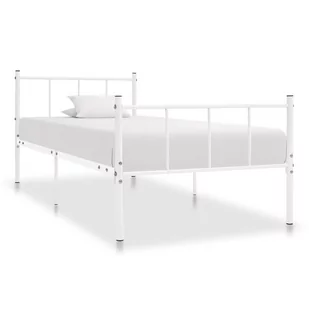 Vida Rama łóżka biała metalowa 90 x 200 cm V-284629 - Łóżka - miniaturka - grafika 1