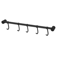 Półki do kuchni - Szyna wisząca ze stali nierdzewnej z 5 hakami w kolorze czarnym - szyna hakowa Kitchen Bar Wall Holder - miniaturka - grafika 1