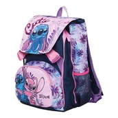 Plecaki szkolne i tornistry - Seven DISNEY Wysuwany plecak szkolny - LILO & STITCH 2CUTE, niebieski różowo-niebieski - podwójna komora rozkładana na zamek błyskawiczny i kieszeń na butelkę, plecak dla dziewczynek, Niebieska, - miniaturka - grafika 1