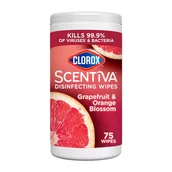Dezynfekcja - Chusteczki dezynfekujące Grapefruit & Orange Blossom Clorox Scentiva 75szt - miniaturka - grafika 1